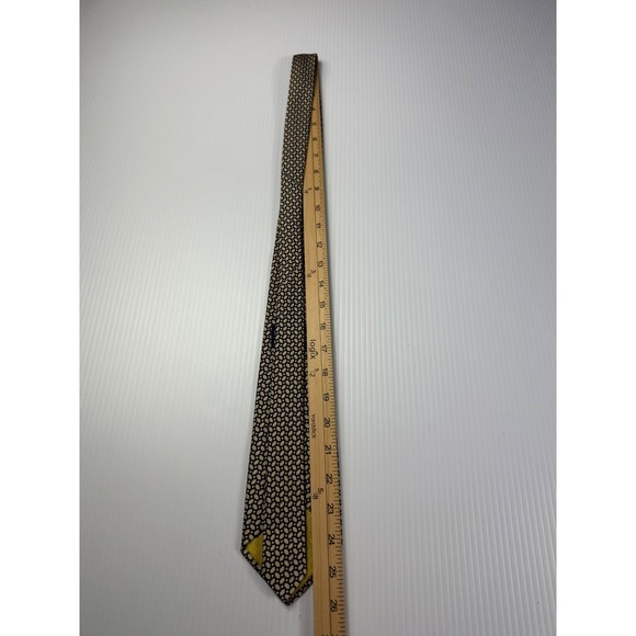 National Neck Tie Brown Beige Patterned Superior Quality Woven in Germany - Picture 7 of 7